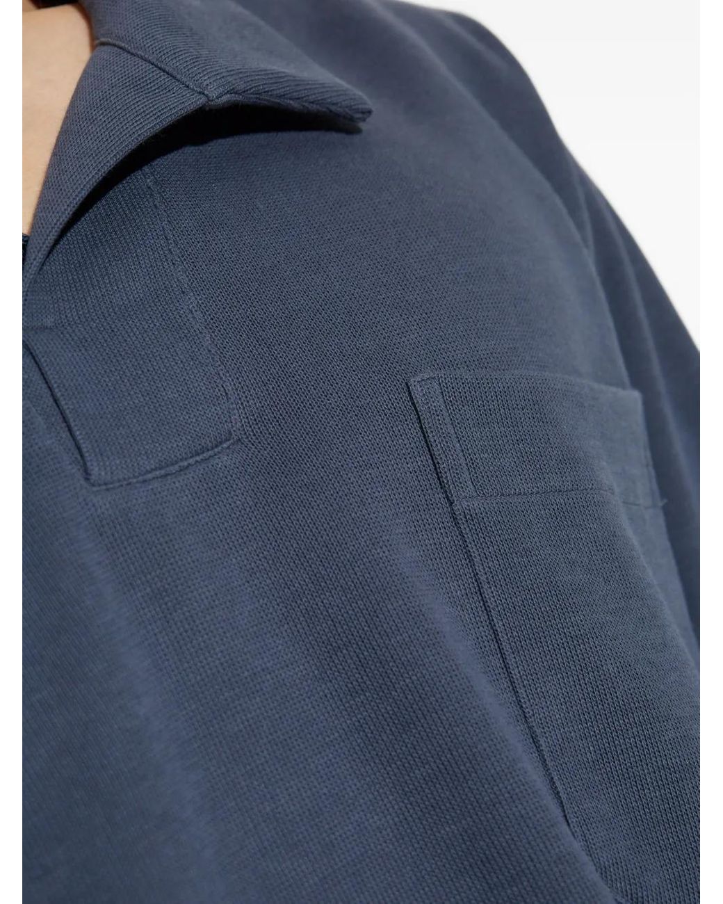 Hanro Blue Long-Sleeve Pocket Sweatshirt for men