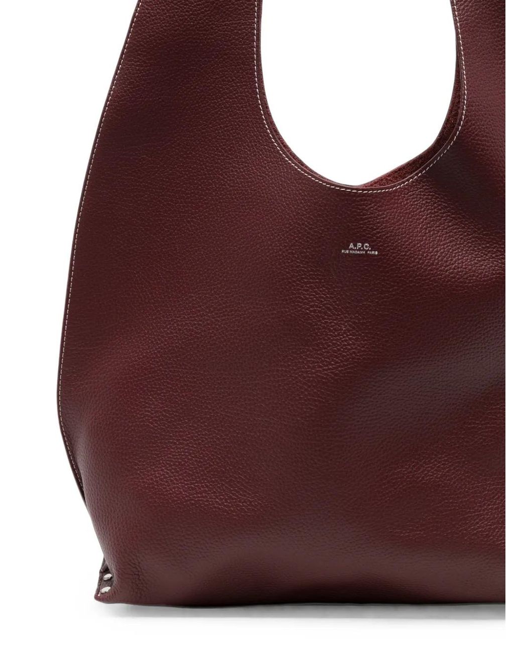 A.P.C. Purple Sac Porté Épaule En Cuir Grainé