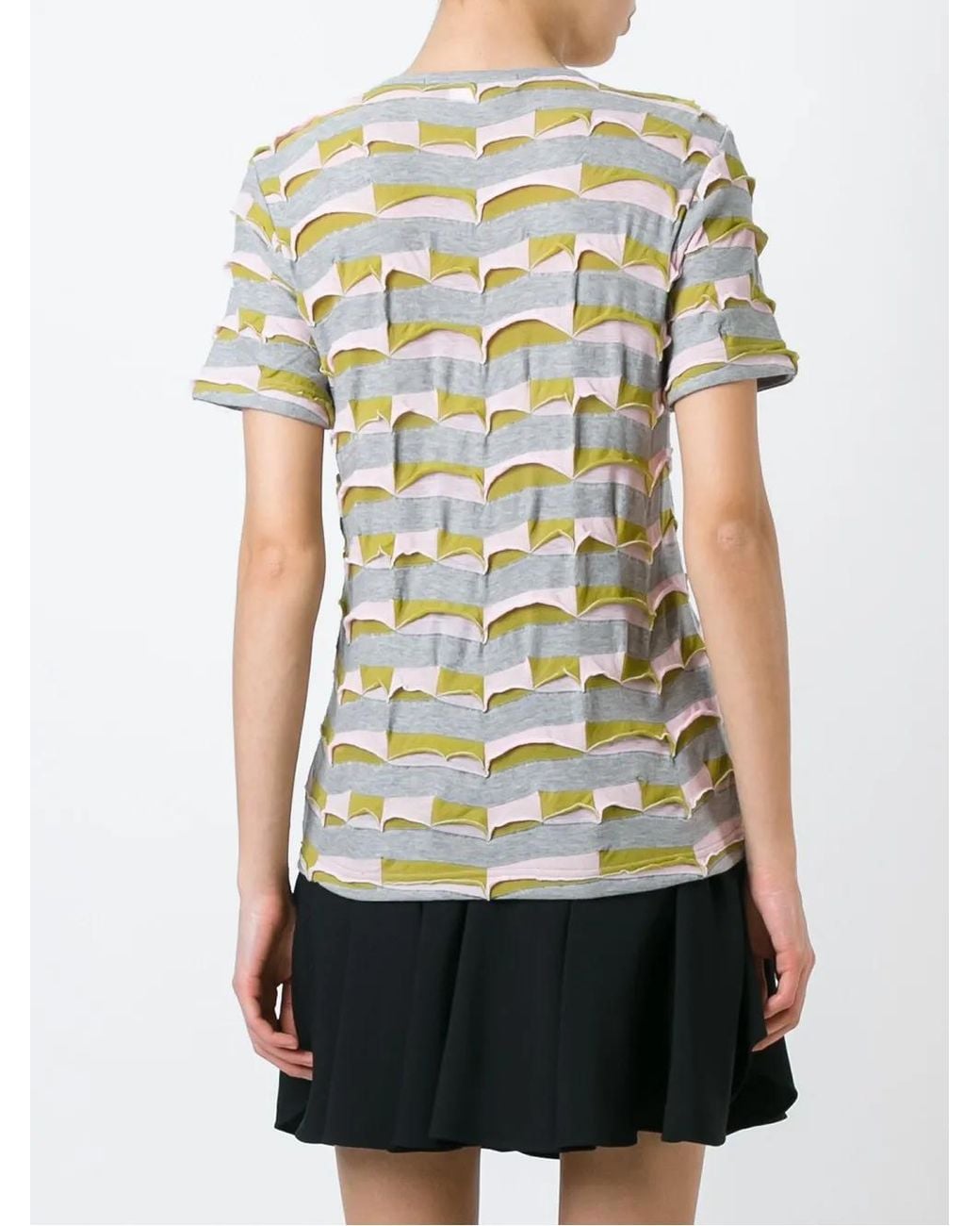 Junya Watanabe Pink Panel Striped T-Shirt