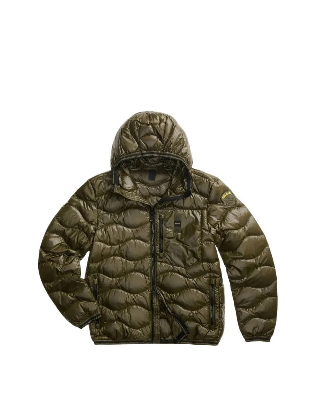 Blauer Green Doudoune À Capuche Et Matelassage Ondulé for men