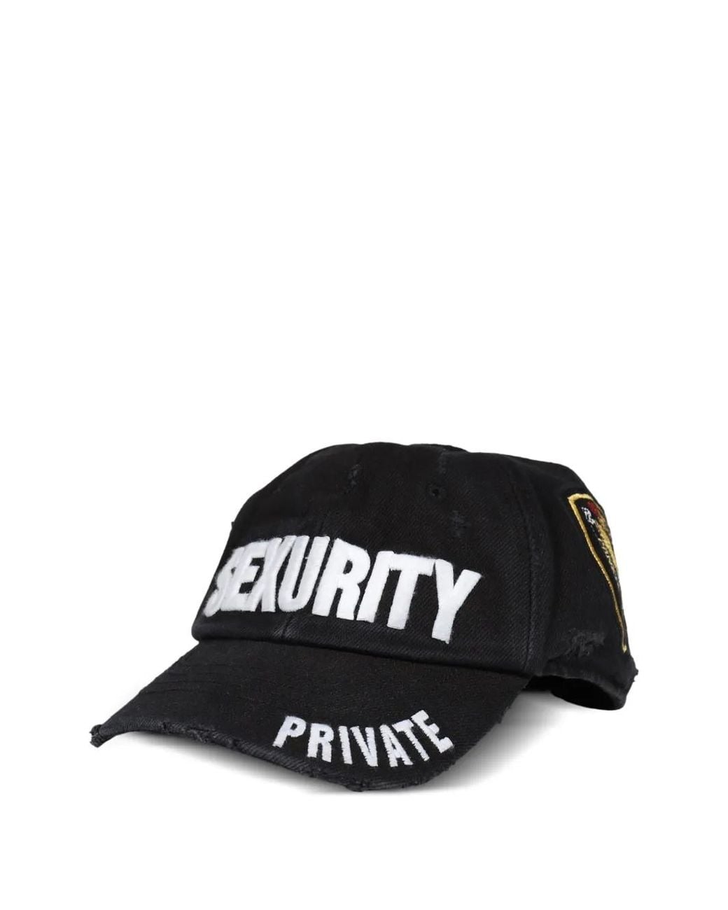 Protocol Index Black Distressed Embroidered Cap for men