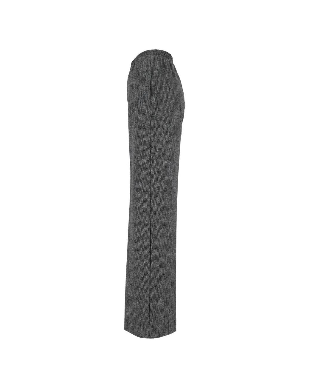 Weekend by Maxmara White Editta Herringbone-Pattern Trousers