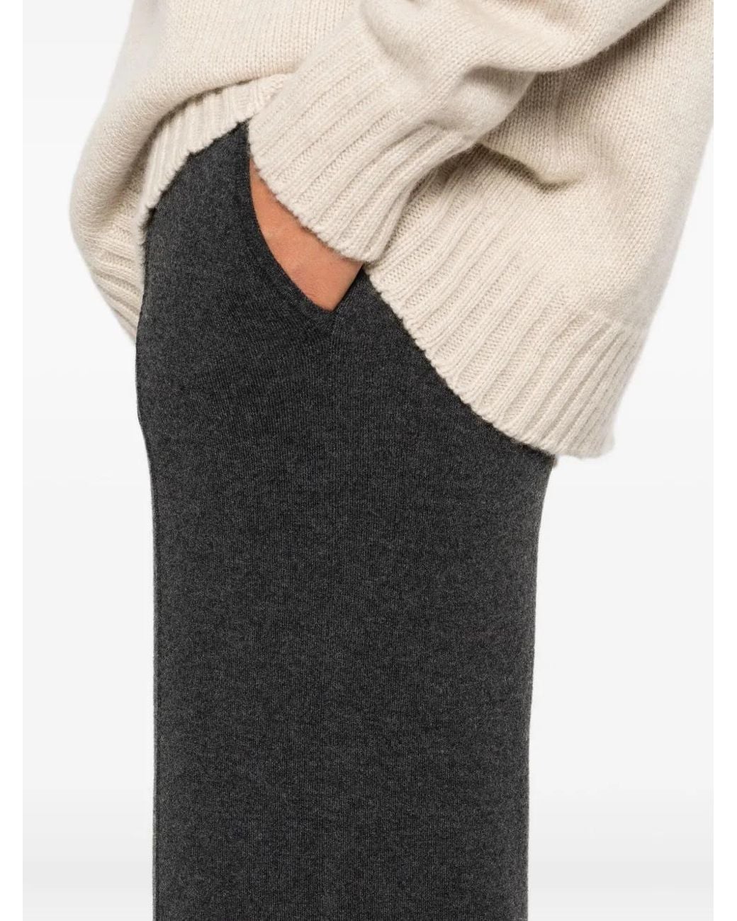 Max Mara Black Flat-Front Side-Pocket Trousers