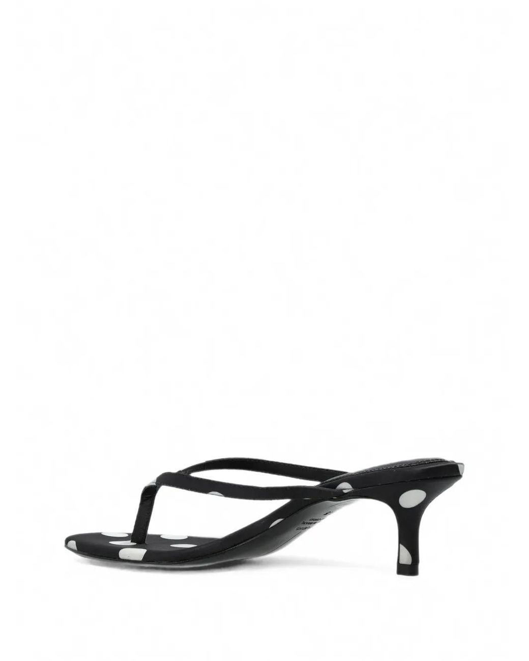Black Suede Studio White Tash Polka-Dot Satin Sandals