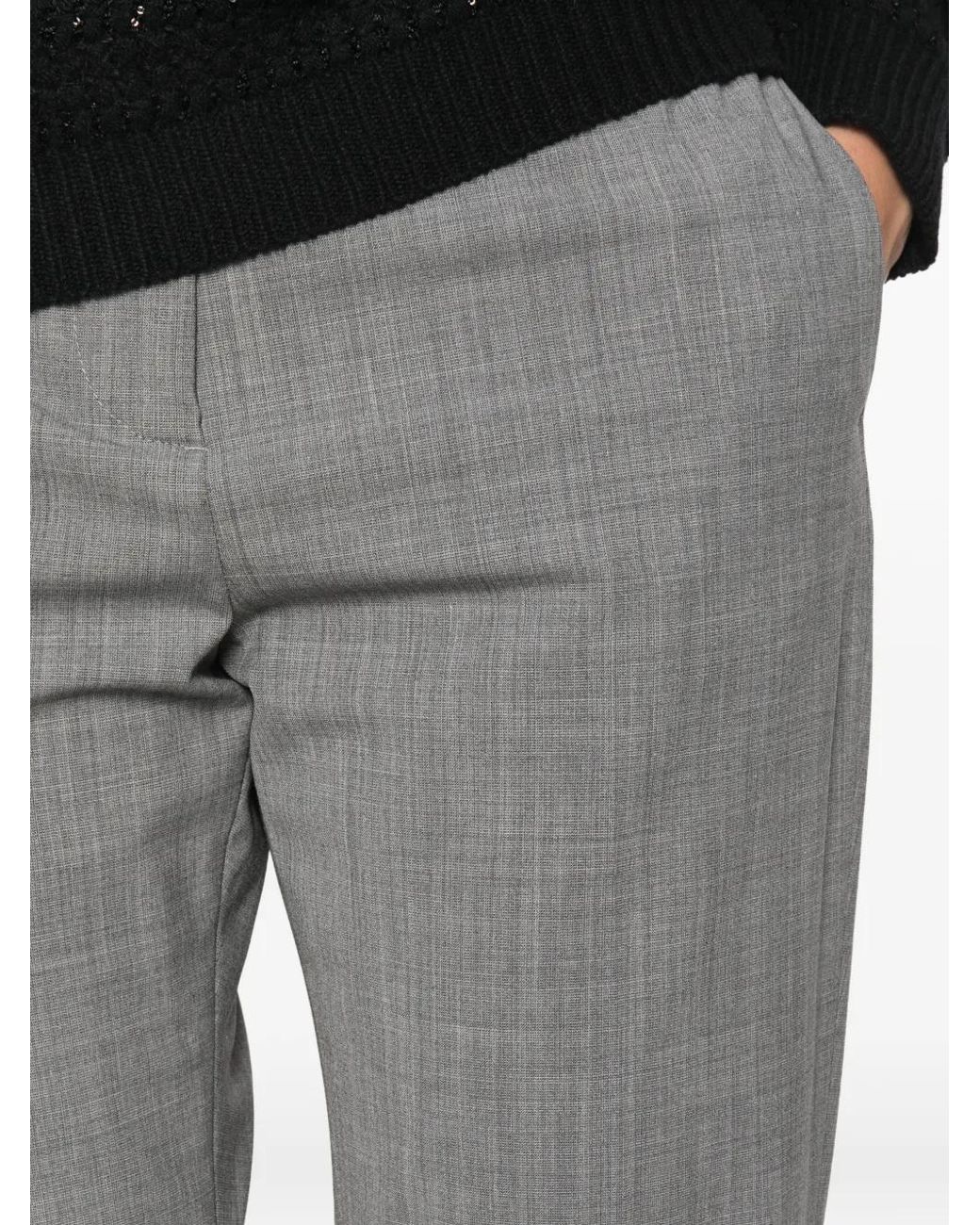 Fabiana Filippi Gray Straight-Leg Tailored Trousers