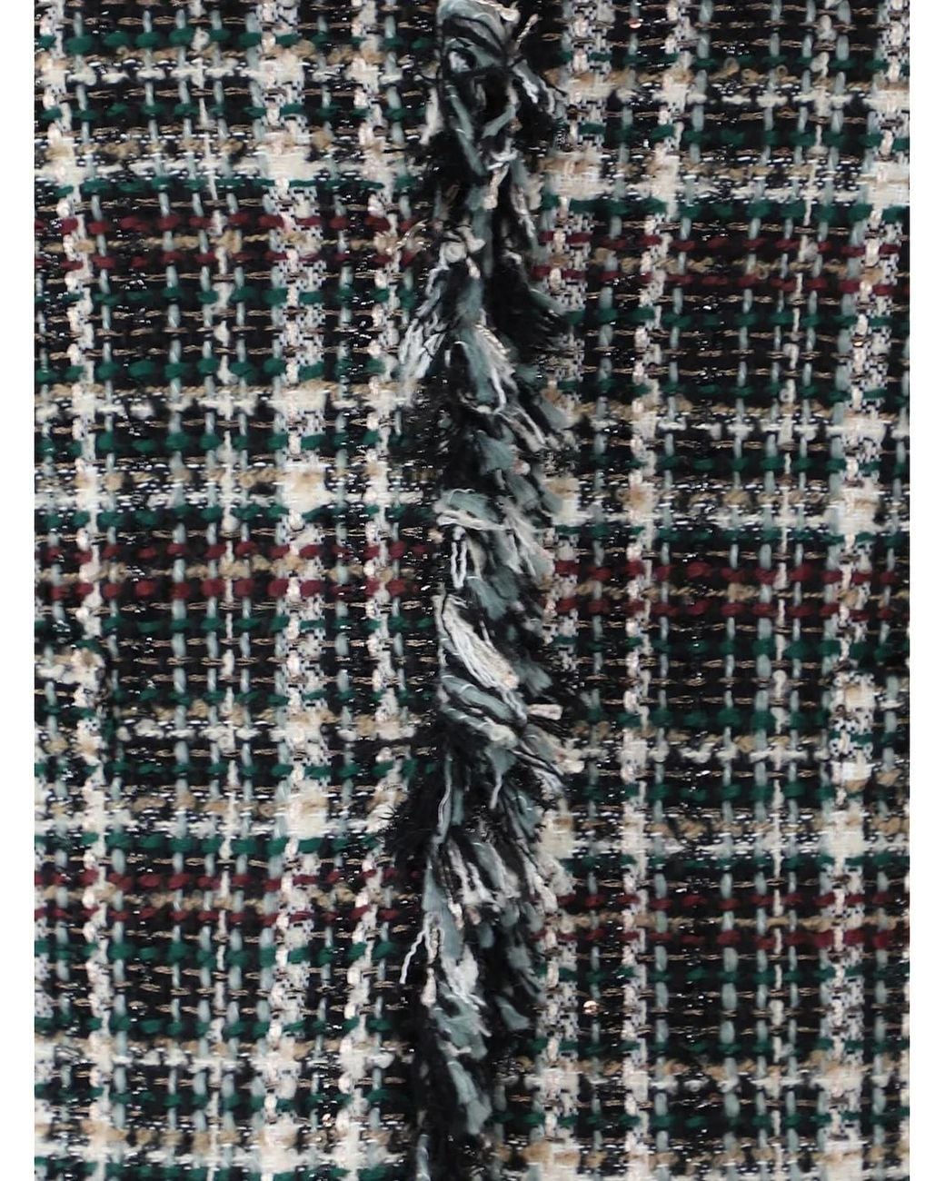 Twinset Green Tweed Fringed Jacket