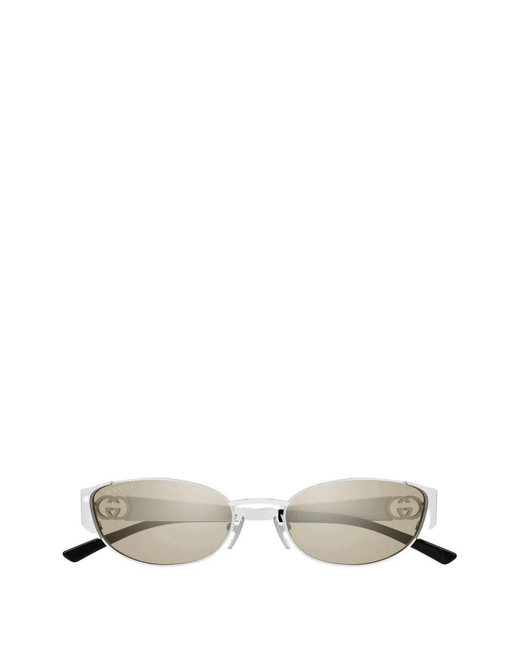 Gucci Metallic Gg Oval-Frame Sunglasses