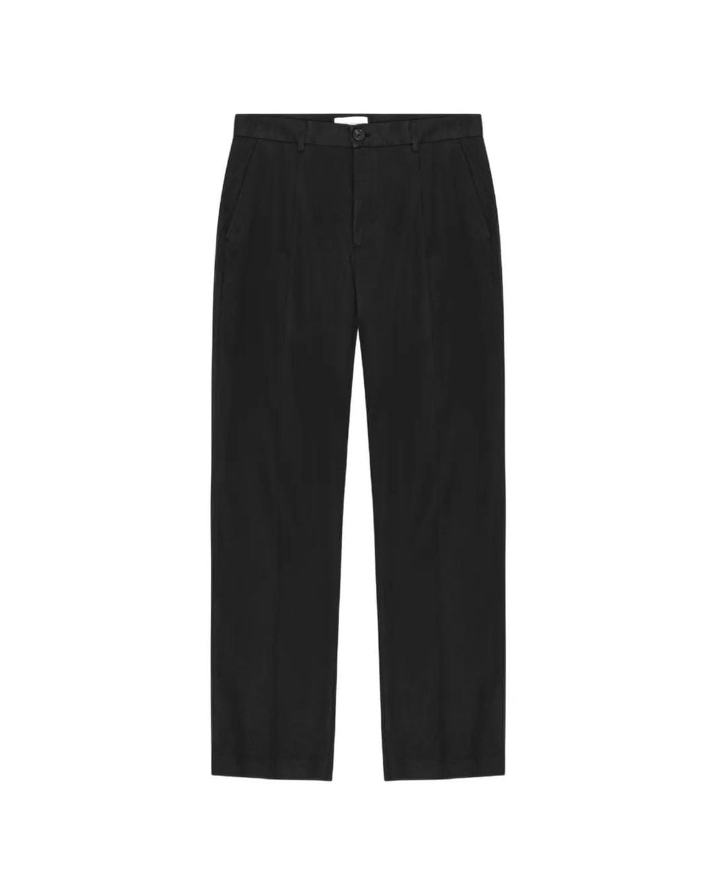 Les Deux Black Reece Pleated Twill Trousers for men