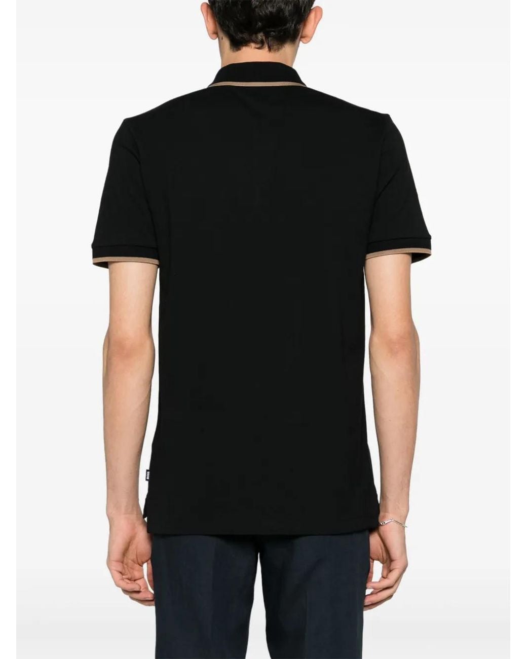 Boss Black Cotton-Piqué Polo Shirt With Contrast Tipping for men