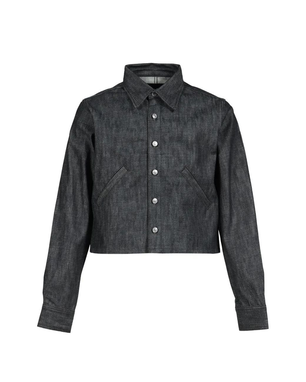 Rivet & Hide Black Cropped Denim Shirt Jacket for men