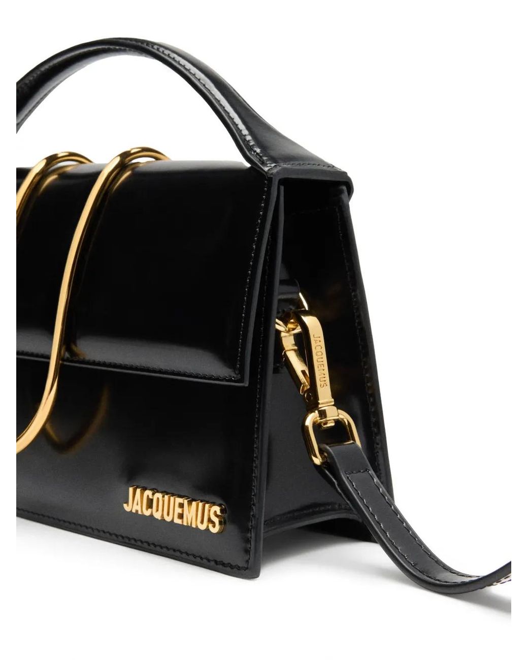 Jacquemus Black 'The Large Bambino' Calf Leather Handle Bag