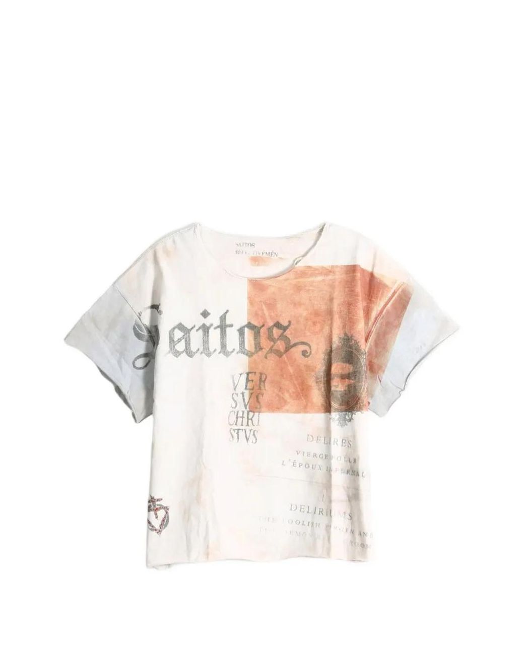 SAITOS White 783 Anchor Distressed T-Shirt