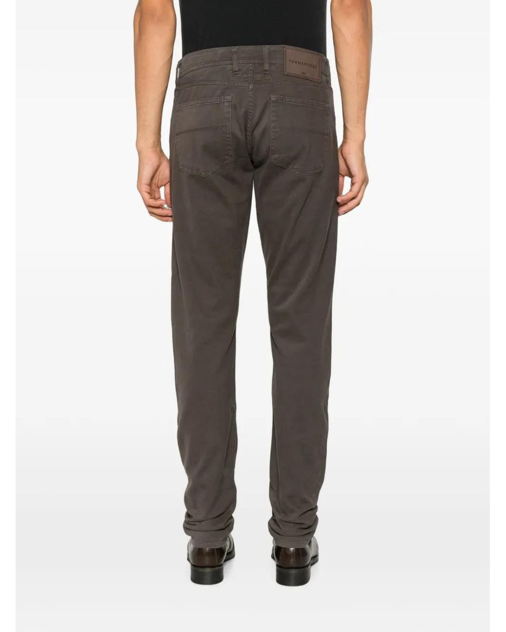 Sartoria Tramarossa Gray Pantalon Michelangelo À Patch Logo for men