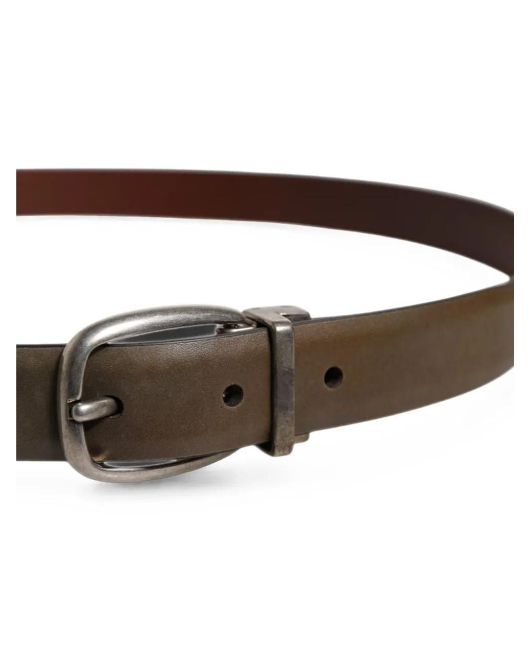 Dolce & Gabbana Brown Leather Buckle Belt for men