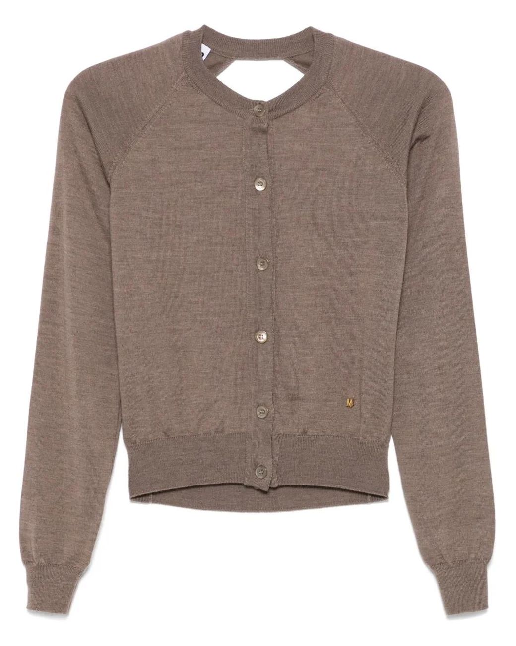 Moschino Brown Open-Back Cardigan