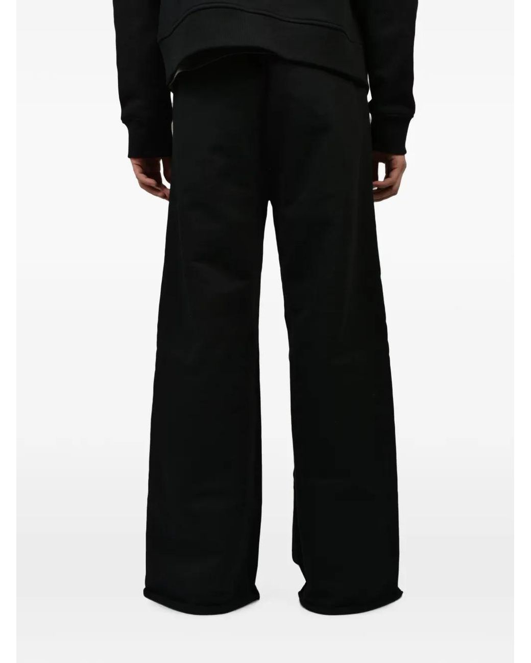 CEDARWOOD Black Cut-Off Bored Track Pants for men
