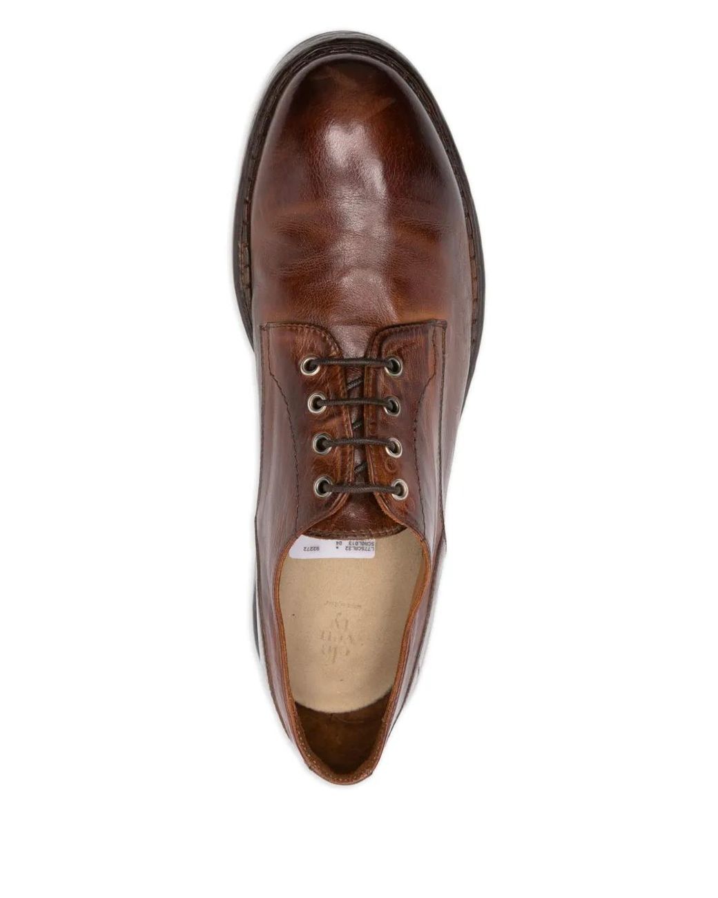 Eleventy Brown Lace-Up Rubber Sole Derby Shoes for men