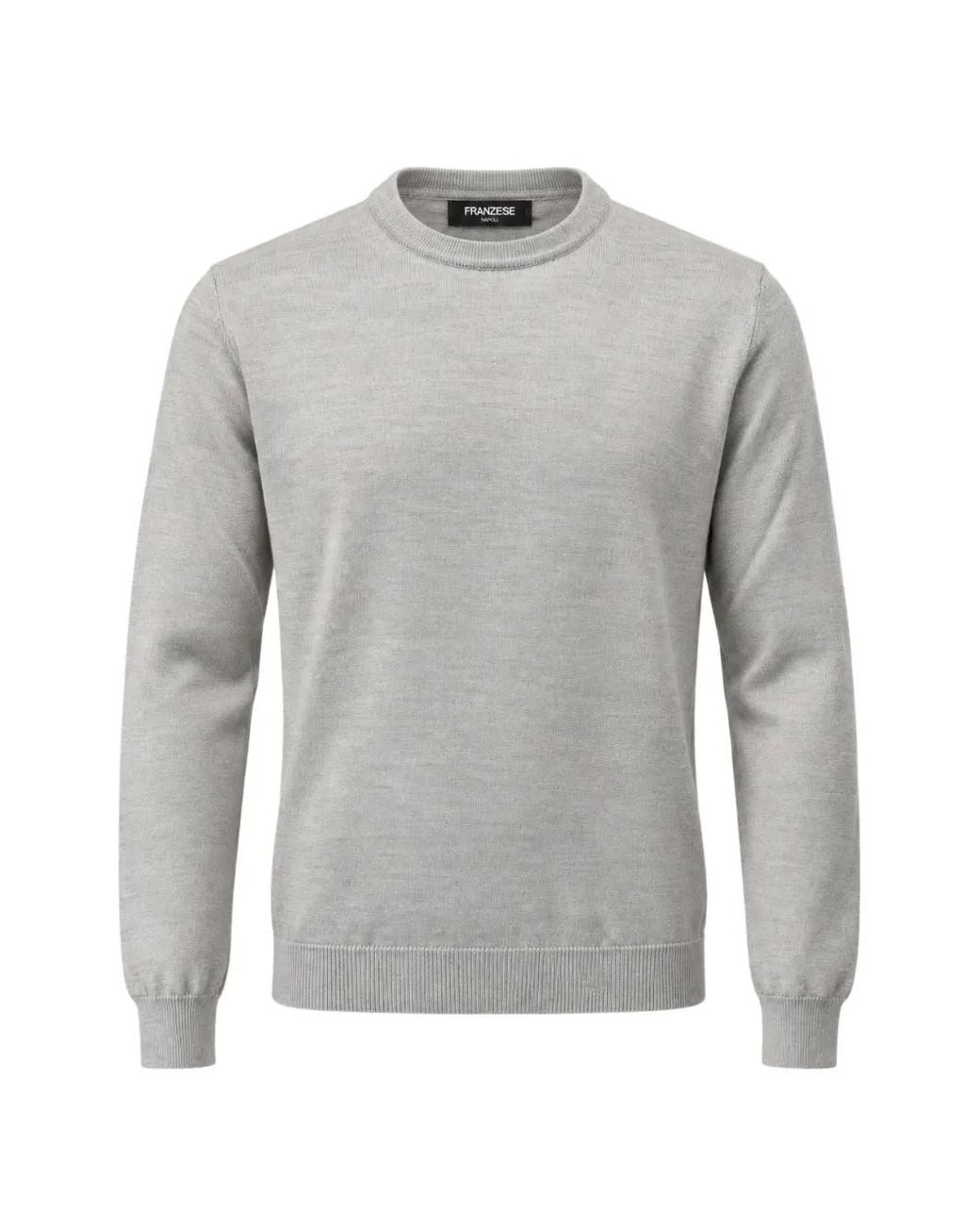 Franzese Collection Gray Stefano De Martino Crew-Neck Sweater for men
