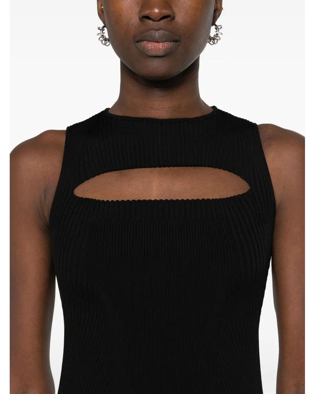 McQueen Geribbeld Gebreide Jurk in het Black