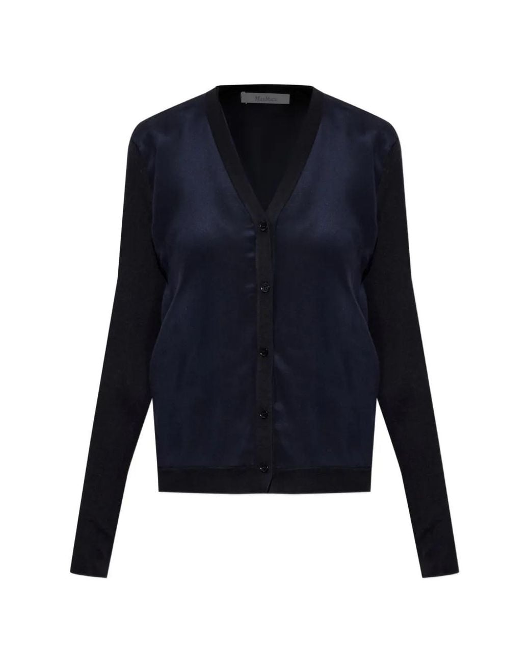 Max Mara Blue Ninfee Silk-Blend Cardigan