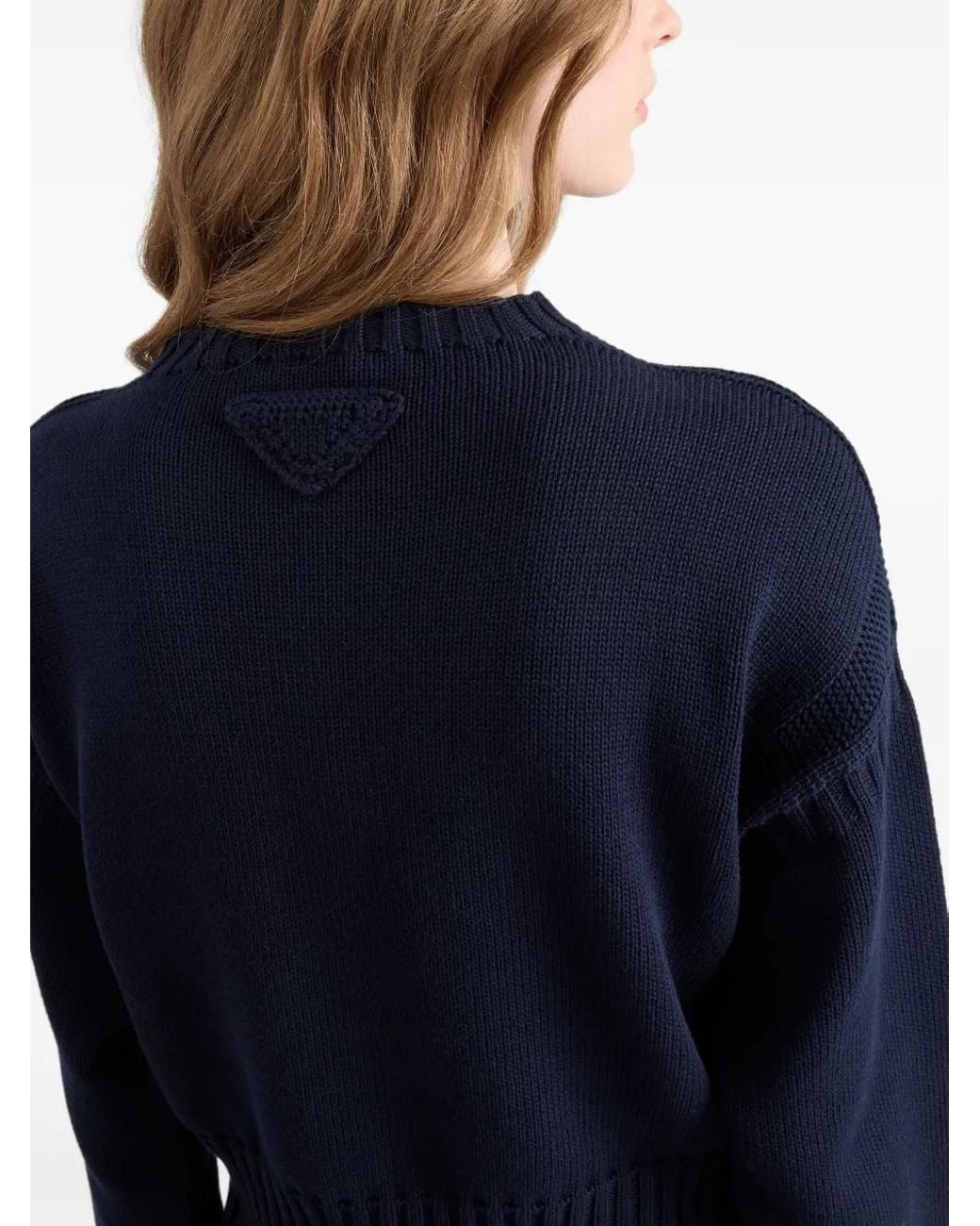 Prada Blue Cotton Pullover