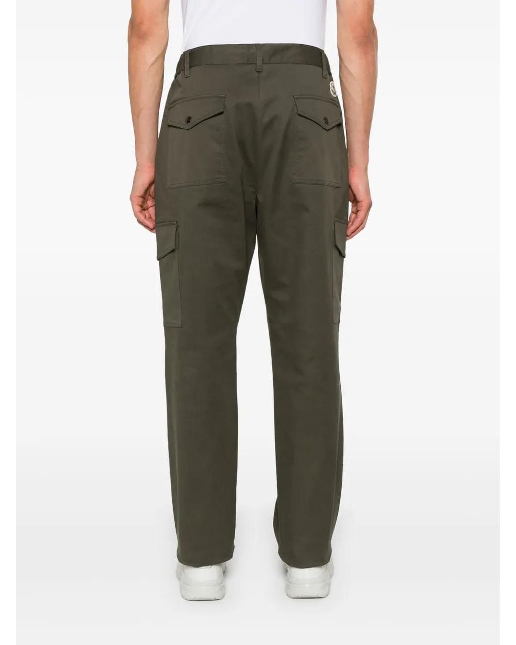 Moncler Straight Broek Met Logopatch in het Green voor heren