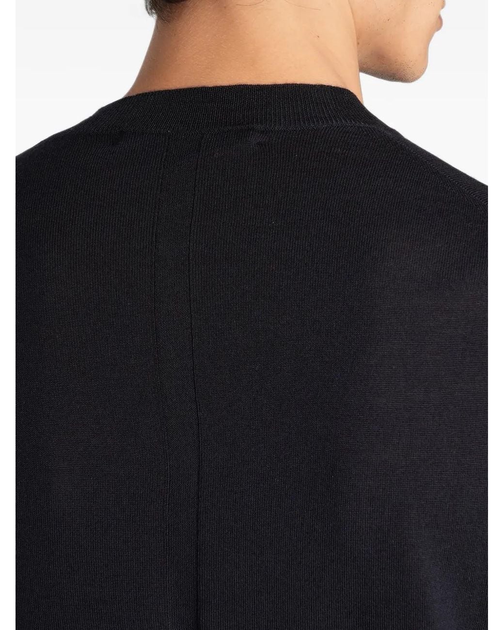 Low Brand Black Crew-Neck Sweater for men