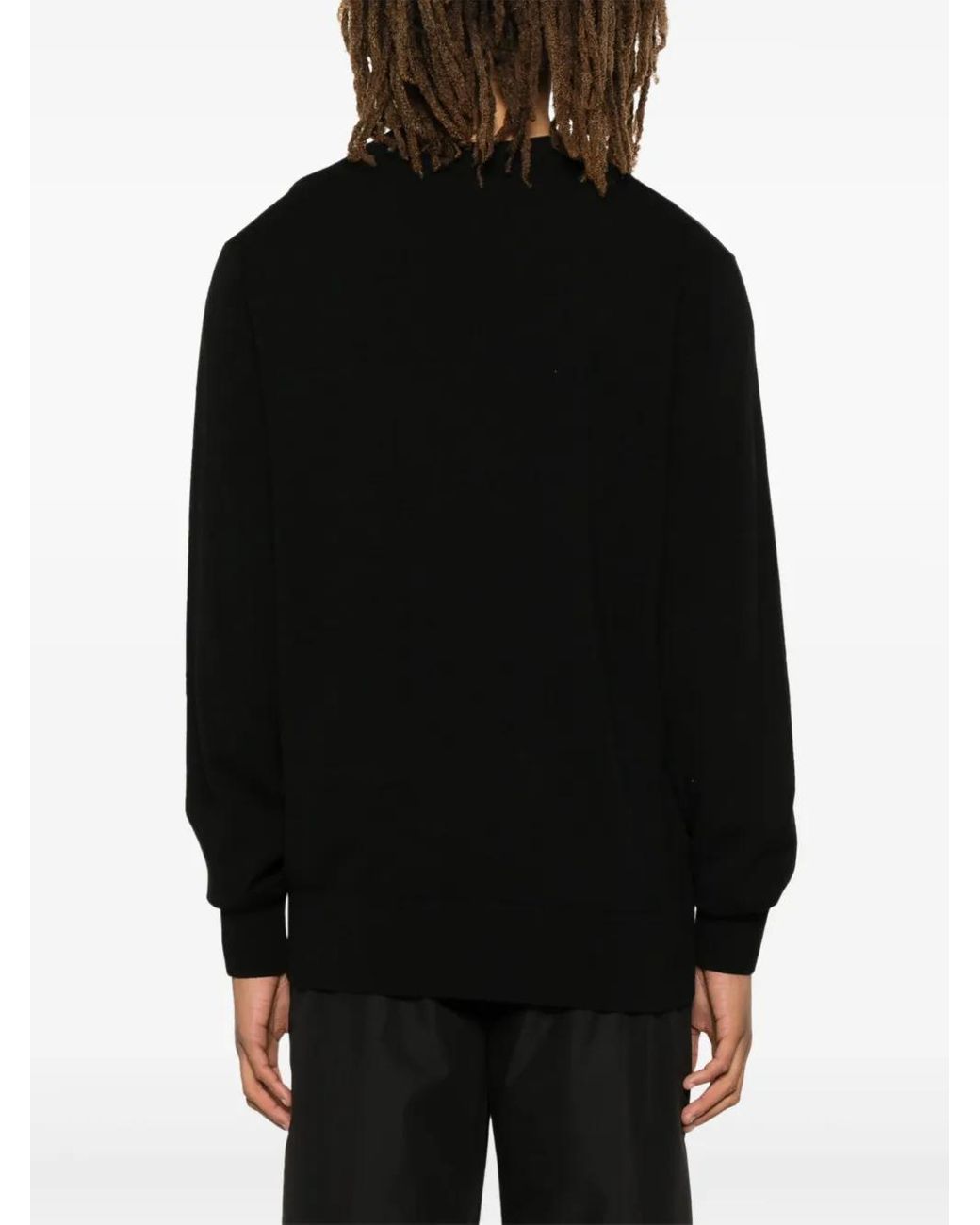 Versace Jeans Couture Black Logo-Intarsia Sweater for men