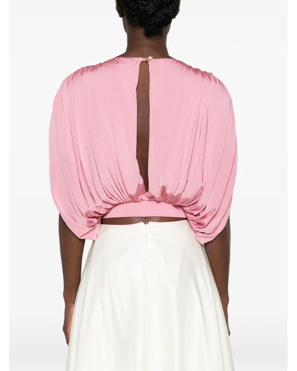 Abadia Pink Haut En Jersey À Ourlet Incurvé