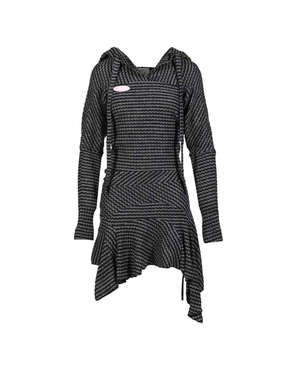 Nφdress Black Striped Asymmetric Dress