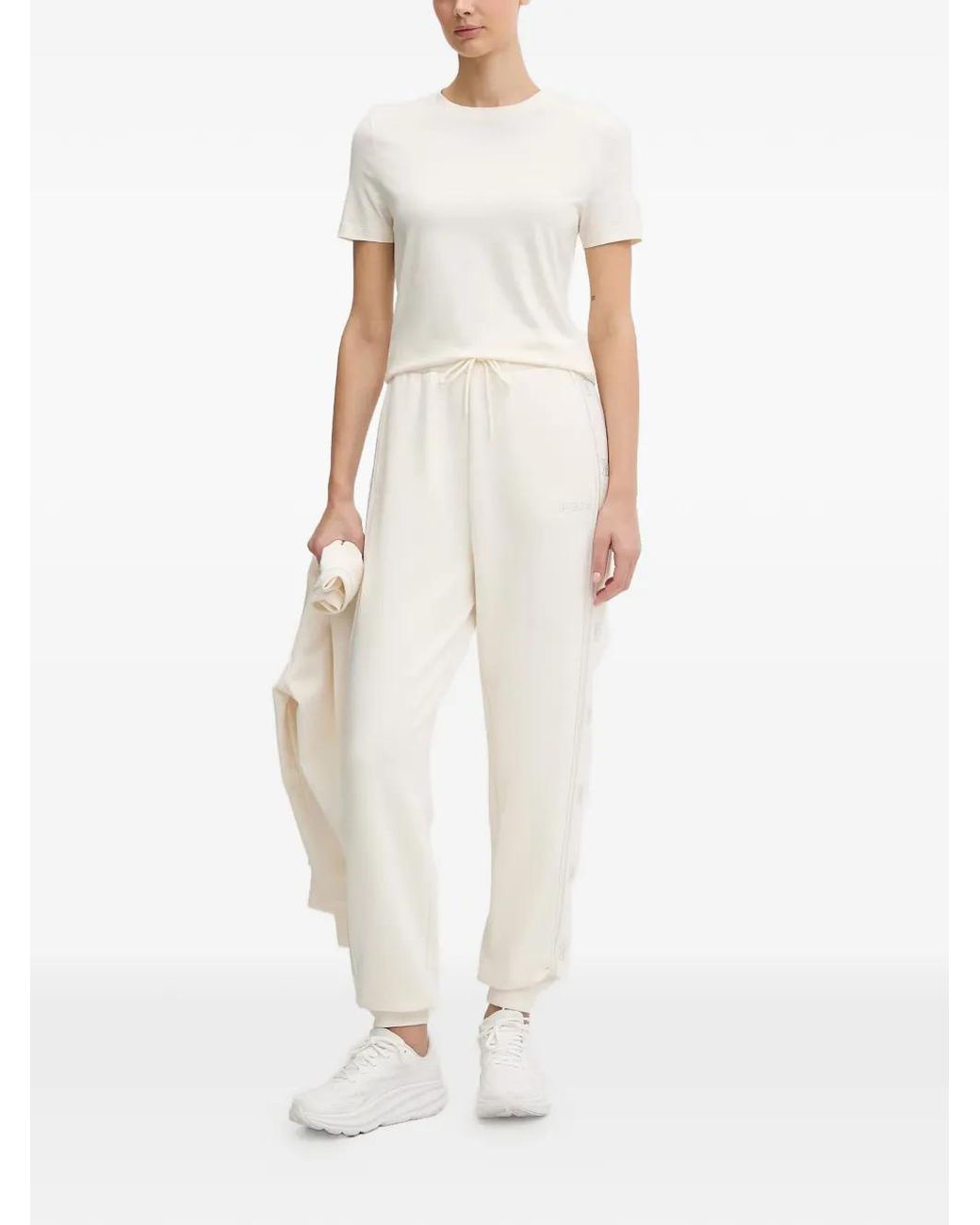 Guess White Logo Band Jogger Trousers