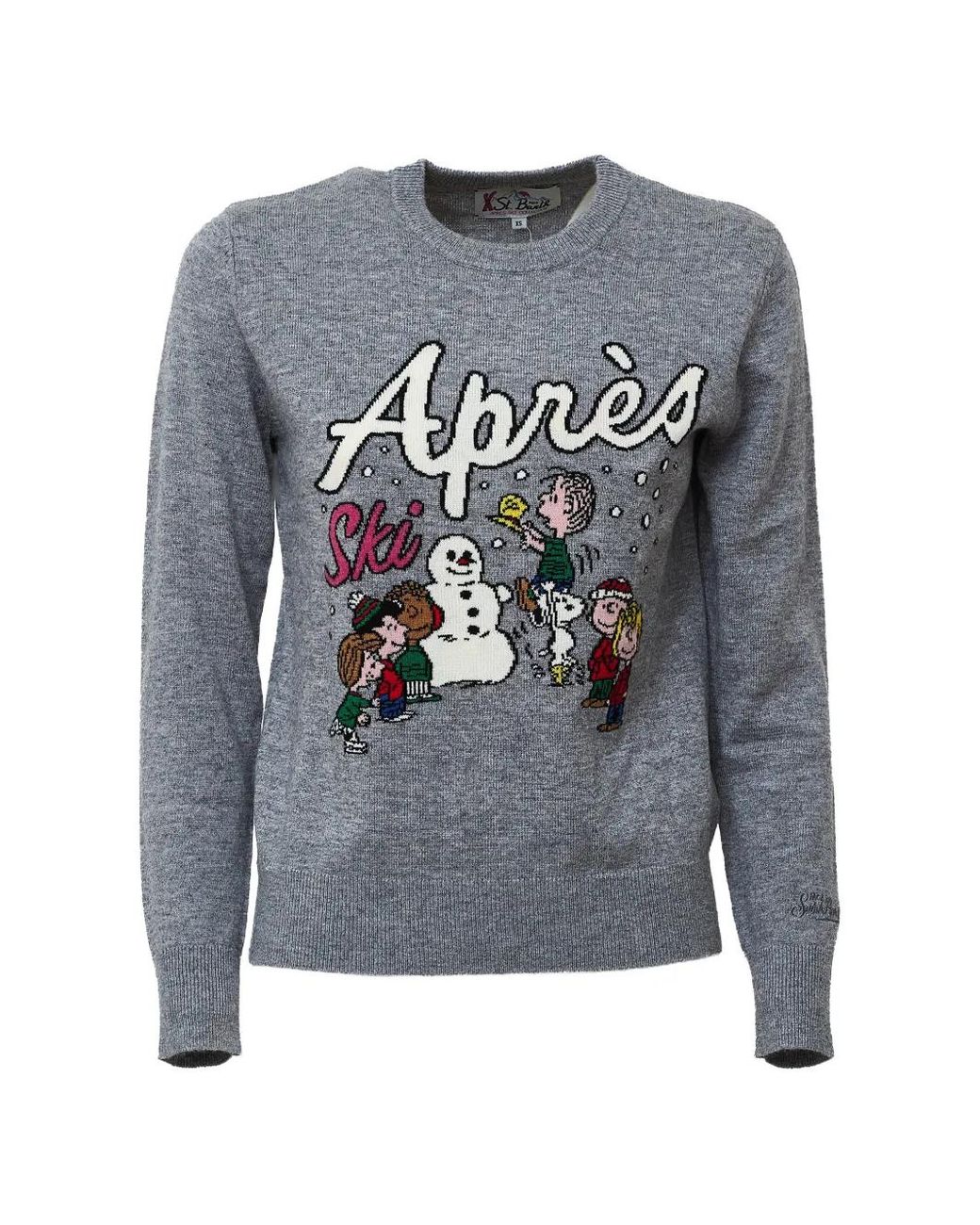 Mc2 Saint Barth Gray Peanuts Après-Ski Intarsia-Knit Sweater