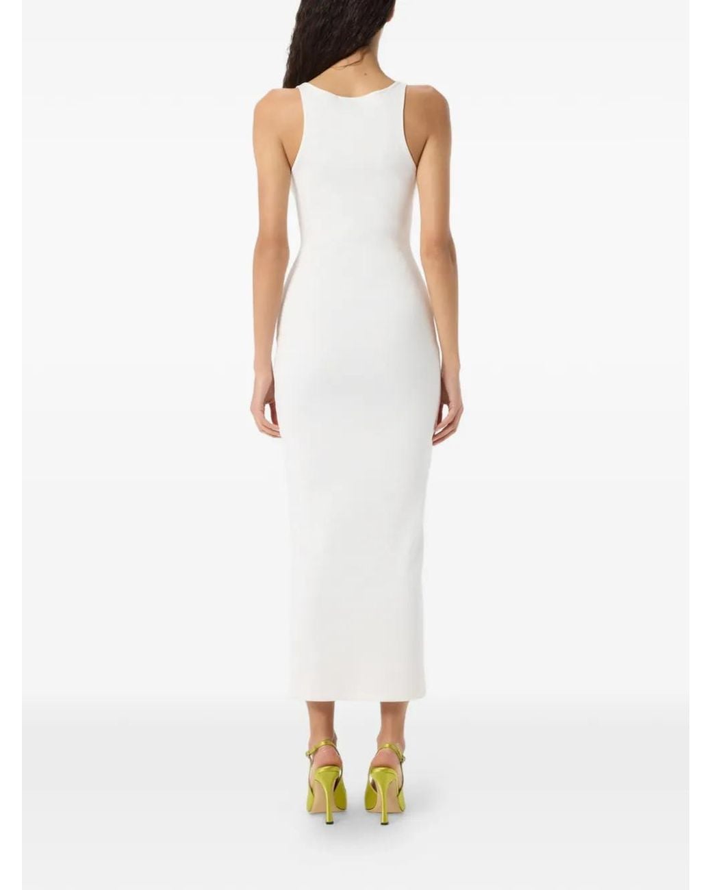 Blumarine White Butterfly-Appliqué Midi Dress