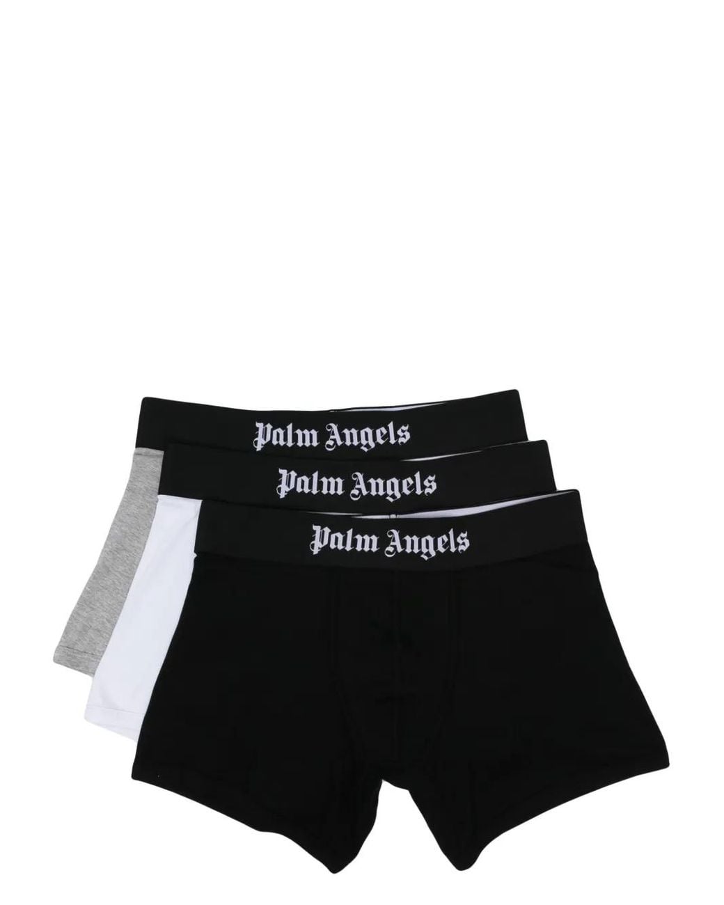 Palm Angels Black Boxer Briefs With Logo Waistband Pack Of 3 for men