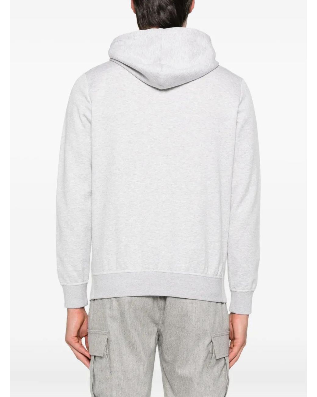 Eleventy White Patterned Wool Hoodie for men