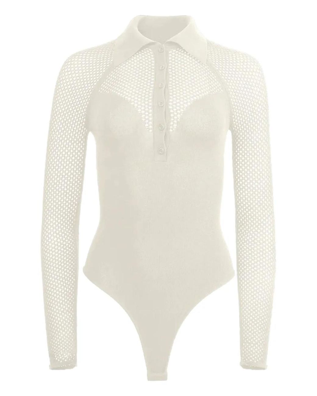 Fleur du Mal White Mesh Bodysuit