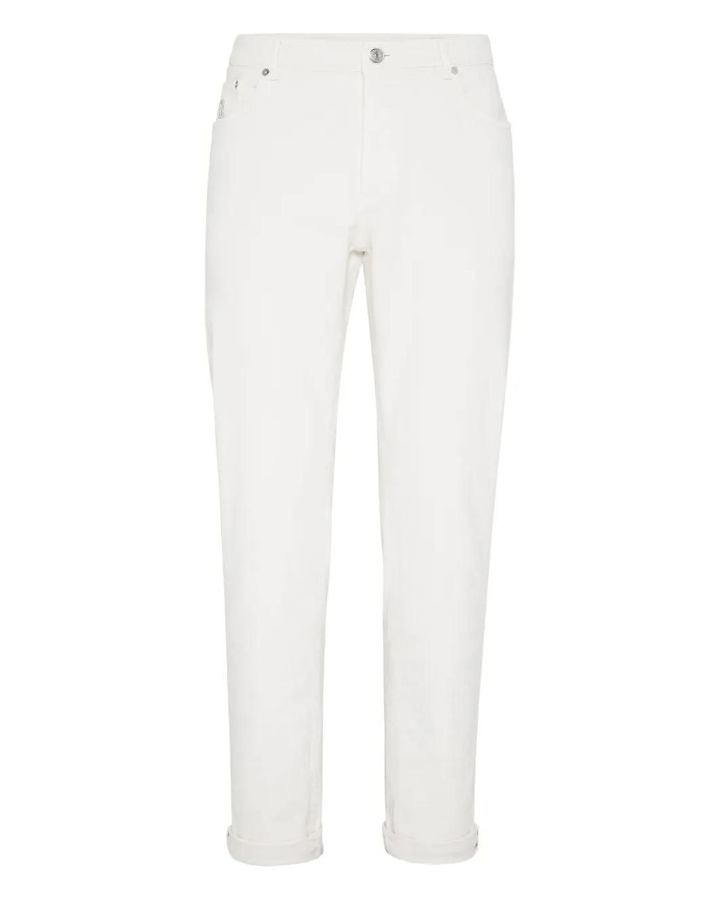 Jean À Patch Logo Brunello Cucinelli pour homme en coloris White