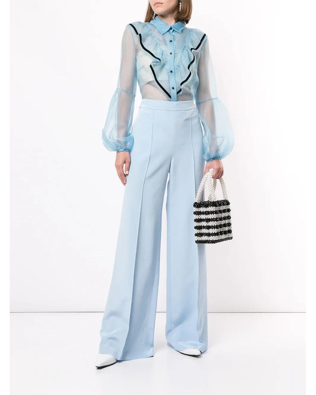 Macgraw Blue Peacock Flared Trousers