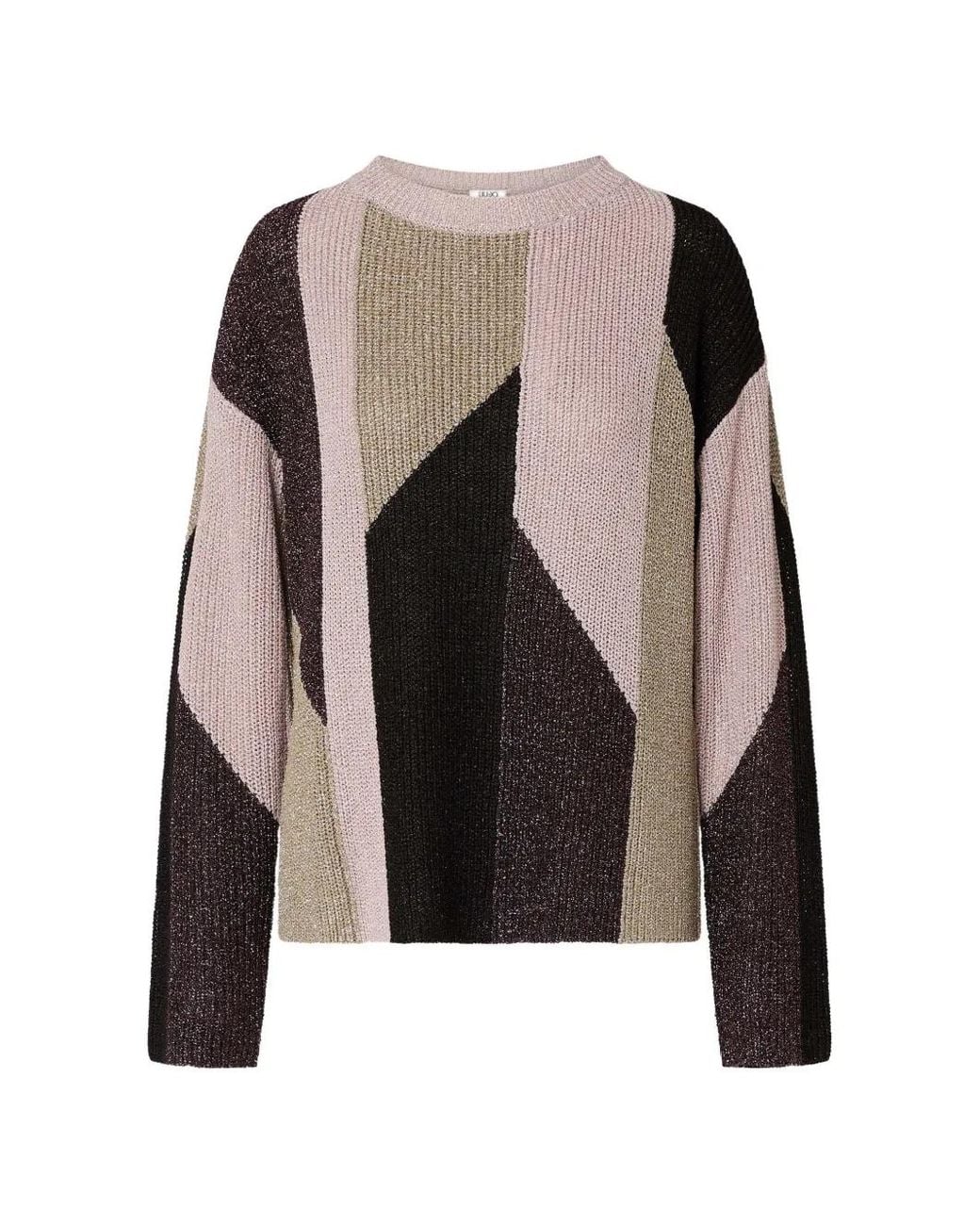 Liu Jo Black Sweater With Lamé Inlays
