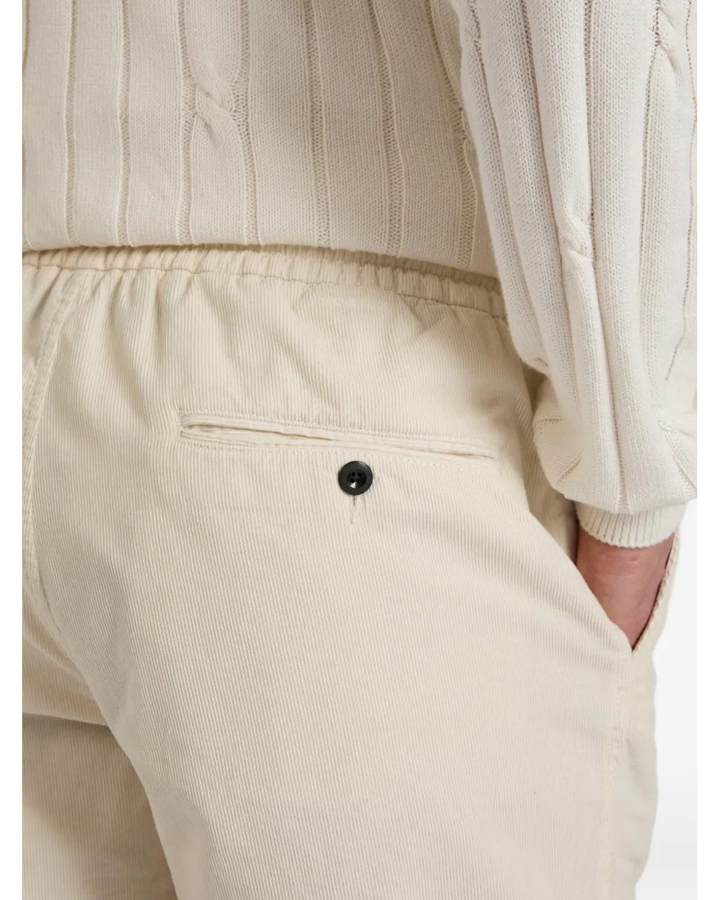 Slowear Natural Corduroy Bermuda Shorts for men