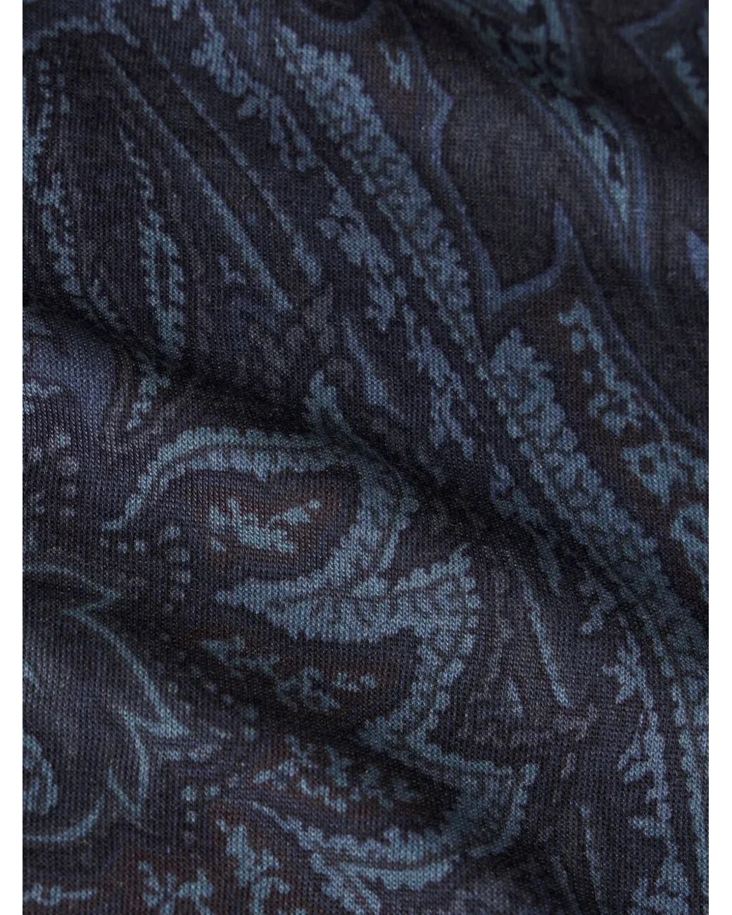 Etro Blue T-Shirt With Paisley Print for men
