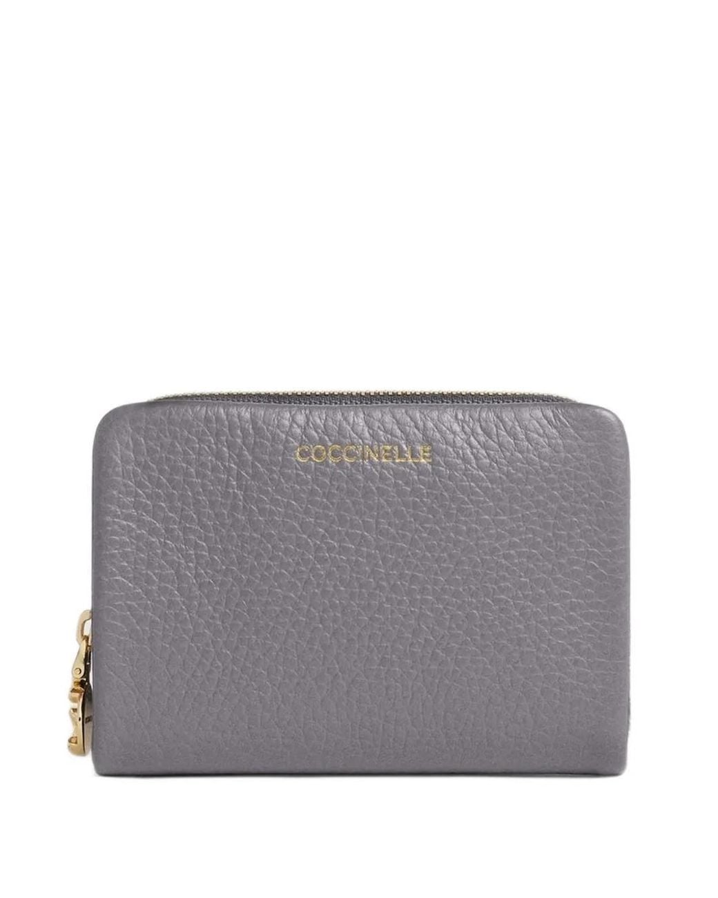 Coccinelle Gray Medium C-Me Pebbled-Texture Wallet