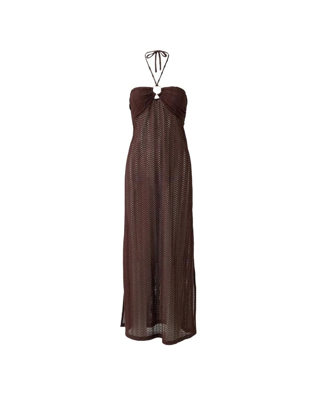 Melissa Odabash Brown Harriet Halterneck Maxi Dress