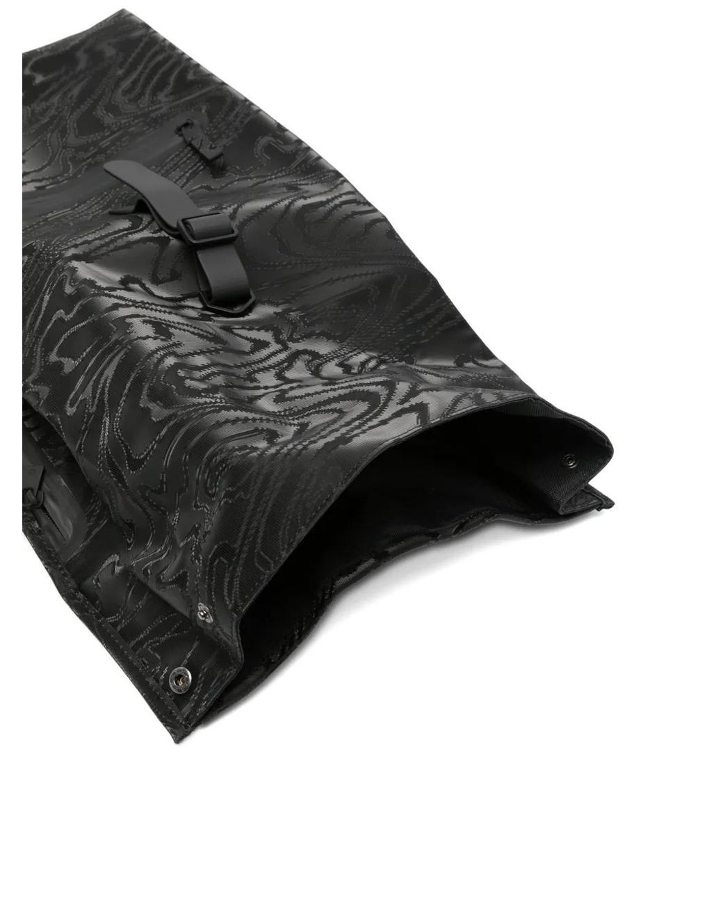 Rains Black Pattern Backpack for men