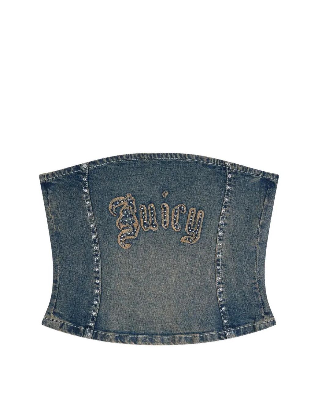 Juicy Couture Blue Studded Corset Top