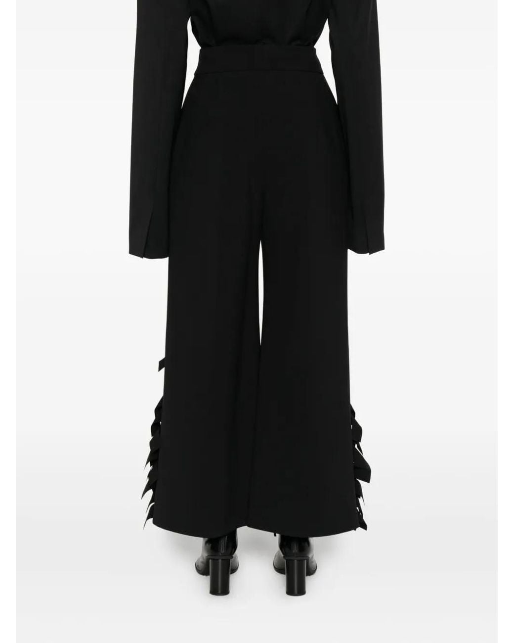 A.W.A.K.E. MODE Black Rectangle-Detail Trousers