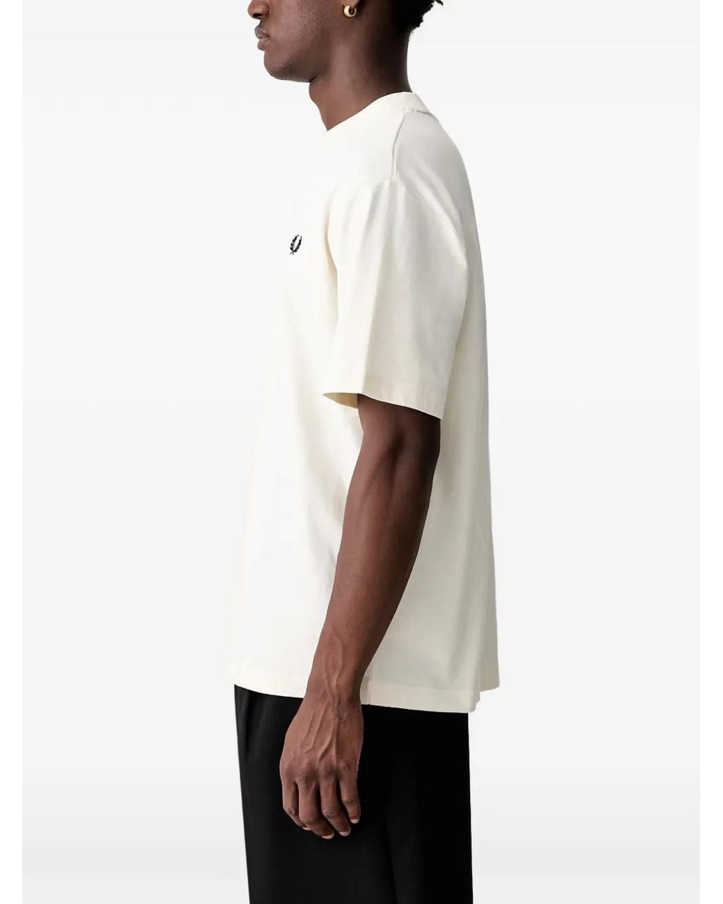 Fred Perry White Cotton T-Shirt for men