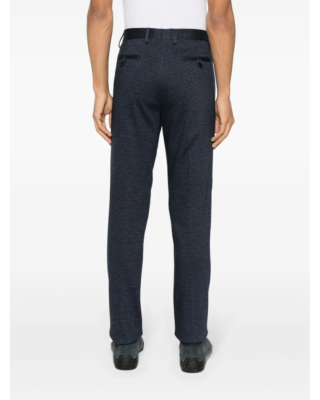 Etro Blue Straight-Leg Cotton Trousers for men