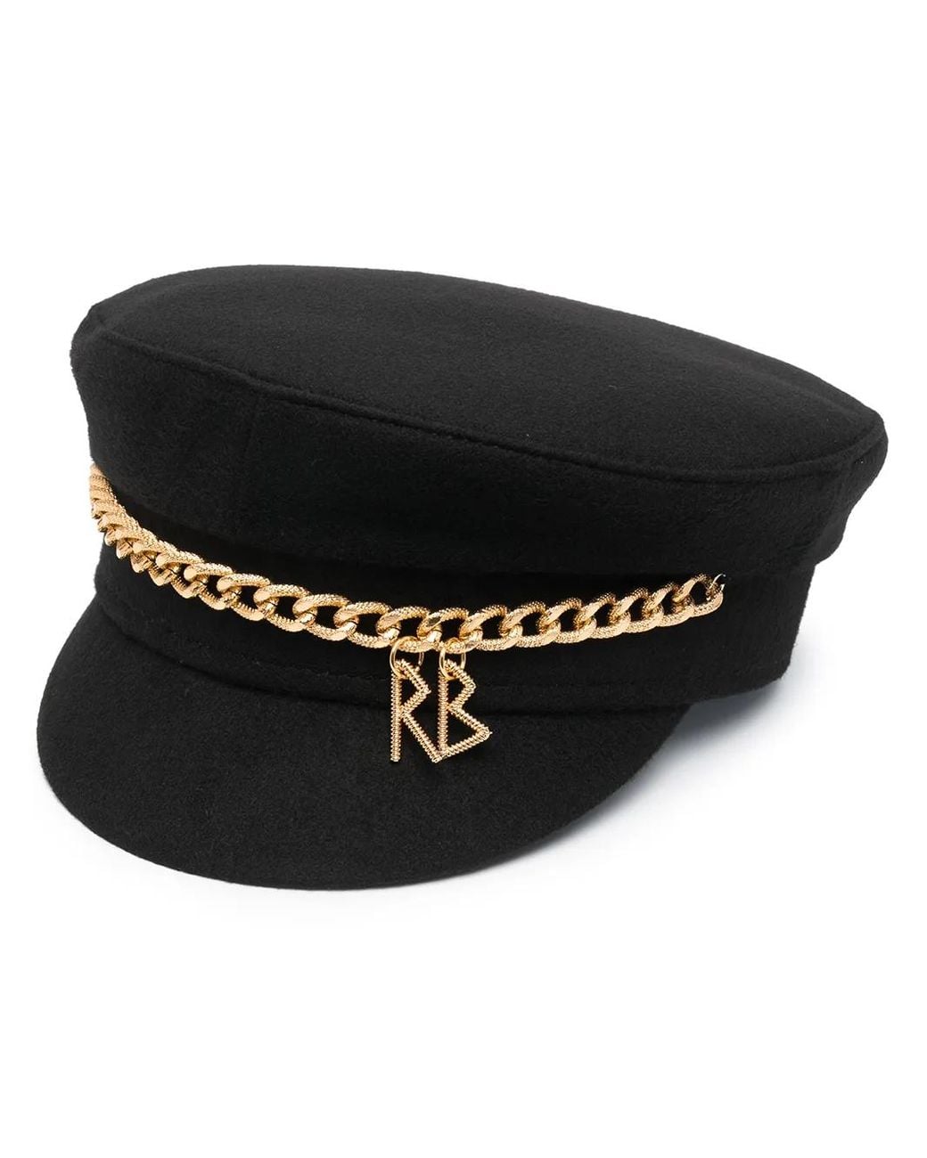 Ruslan Baginskiy Black Chain-detail Baker Boy Hat