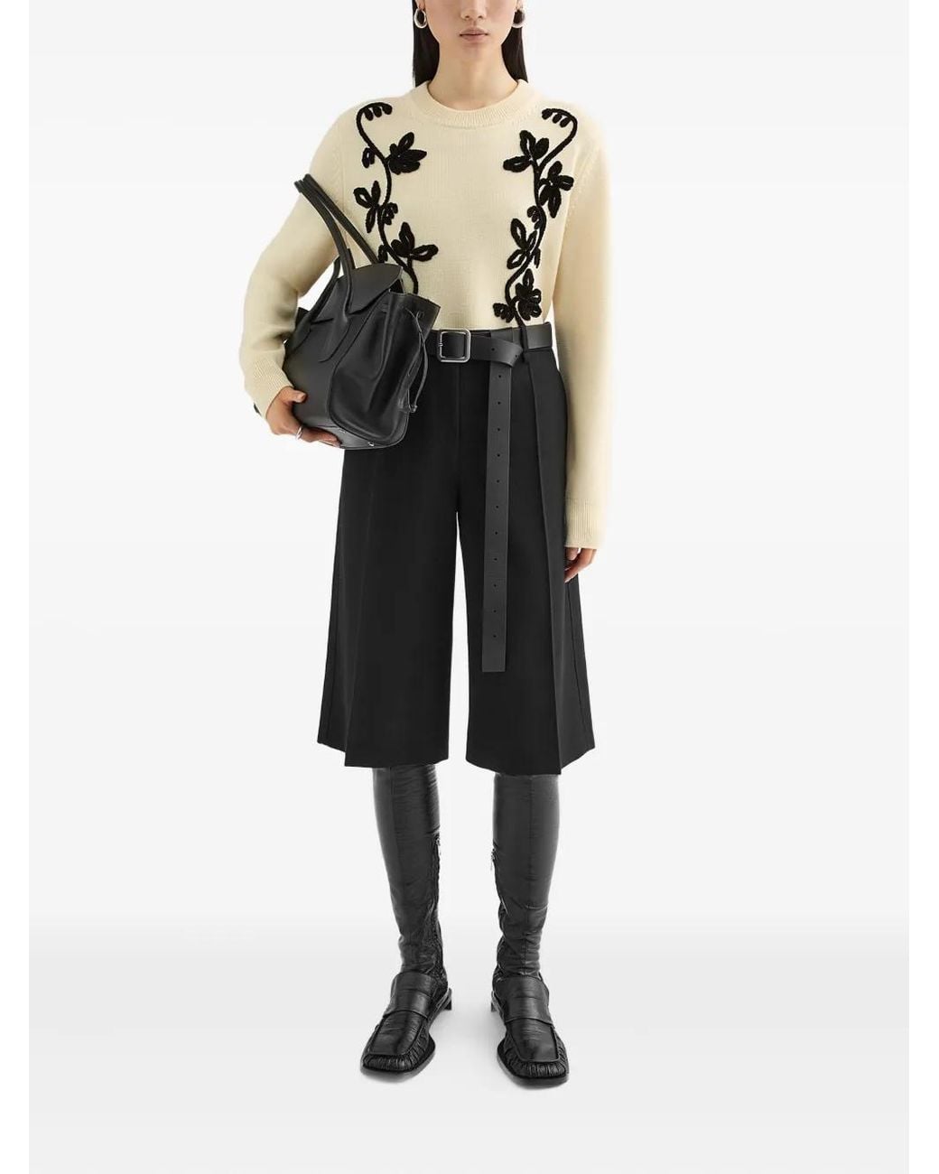 Jil Sander Black Wool Shorts